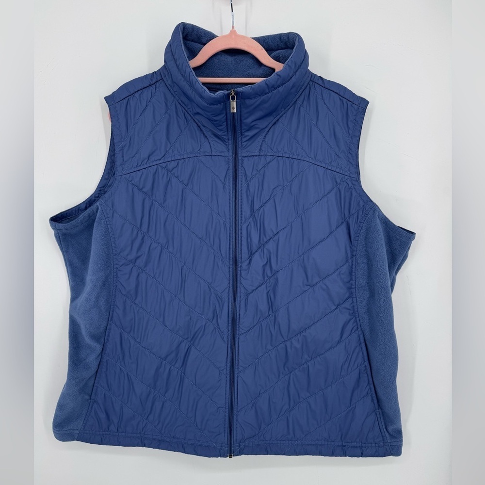 Columbia Women's Dusty Purple Quilted Zip Up Vest Layer Fleece Plus Size 3X